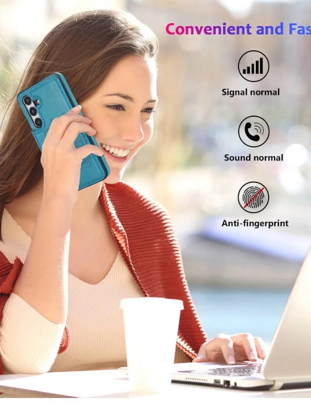Blue Wallet Case for Samsung Galaxy S24/S25 Plus 6.7 inch card holder PU leather